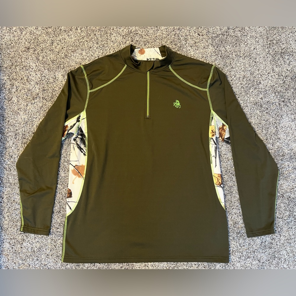 Legendary Whitetails Hunter Green and White Camo 3/4 Zip